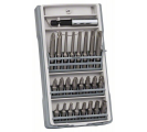 Комплект битове за винтоверт, 25 части PH1, PH2 (2 x 25 mm), PH3, PZ1, PZ2 (2 x 25 mm), PZ3, T10, T15, T20 (2 x 25 mm), T25, T27, T30, T40, T10, T15, T20, T25, T30, T40, PH2 (1 x 49 mm), PZ2 (1 x 49 mm), държач за битове