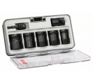 Комплект вложки за глух ключ, 7 части SW13; SW17; SW19; SW21; SW24; 40 mm; 2 адаптера